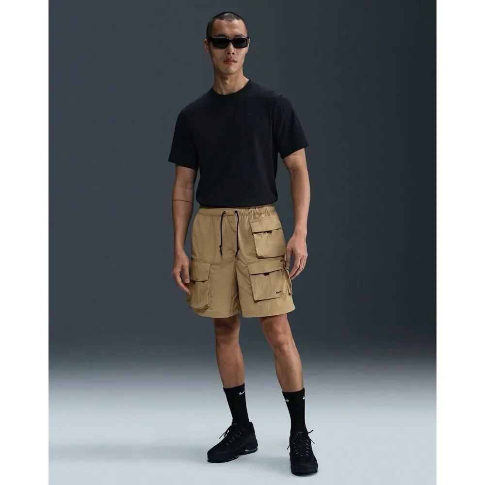 Nike Tech Cargo Shorts Mens Small Tan Loose Fit Above Knee HJ0677-297 NWT